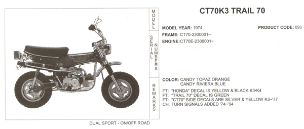 Honda CT70 CT 70 K0-78 Reproduction Chrome Front /& Rear Fender TB Parts TBW1193